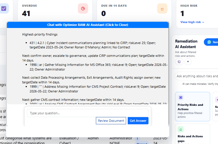 Context-aware dashboard assistant