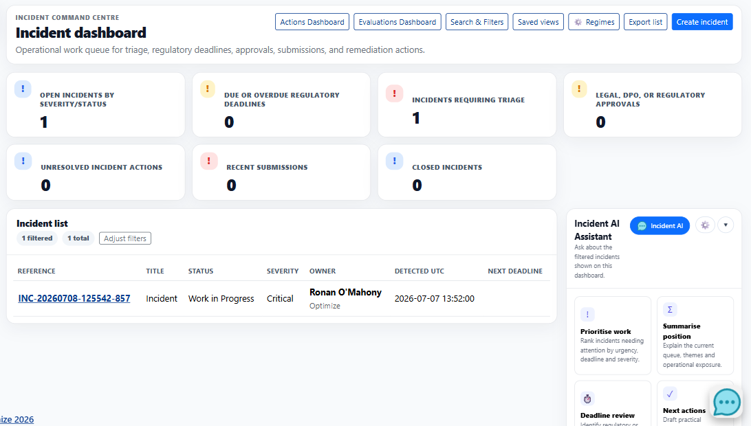 Incident Dashboard